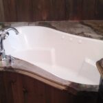 Marbled concrete bathtub surround by KreteworX in Idaho Falls ID.