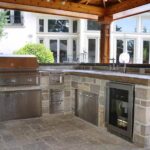 custom concrete kitchen under open style roof - Idaho Falls countertops KreteworX