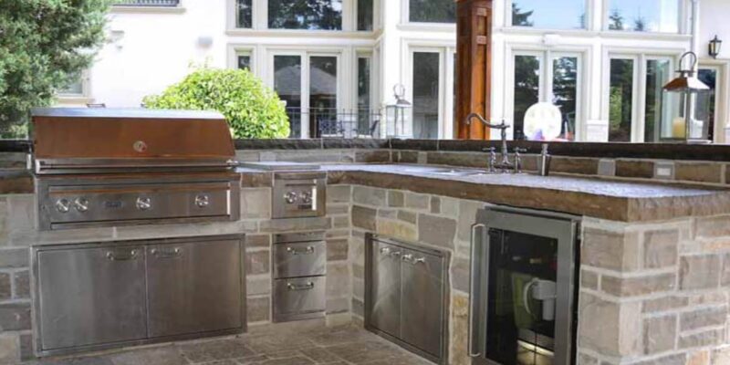 custom concrete kitchen under open style roof - Idaho Falls countertops KreteworX
